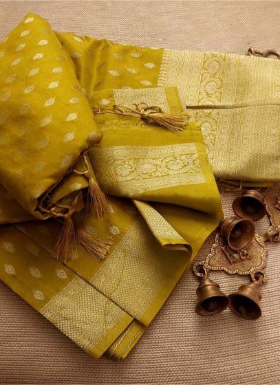 Amazing Mustard Yellow Soft Silk Kubera Pattu Saree