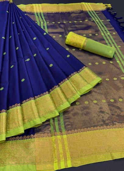 Attractive Weaving Blue Weaving Saree