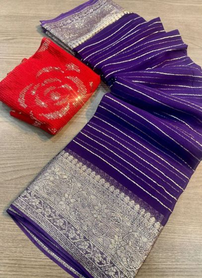 Attractive Weaving Saree In Purple