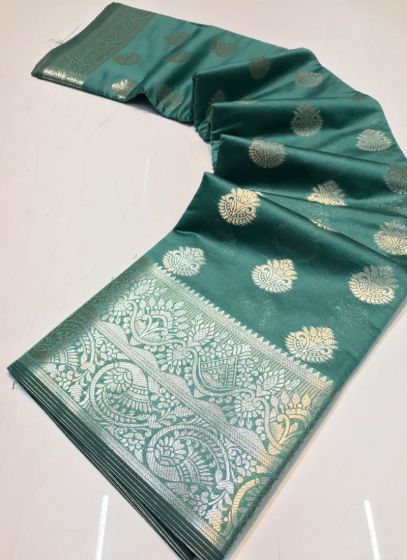 Blue Designer Organza Weaving Saree