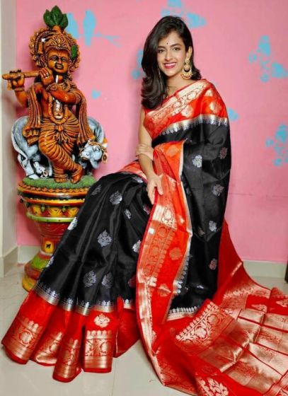 Fantastic Black Ocassion Wear Latest Saree