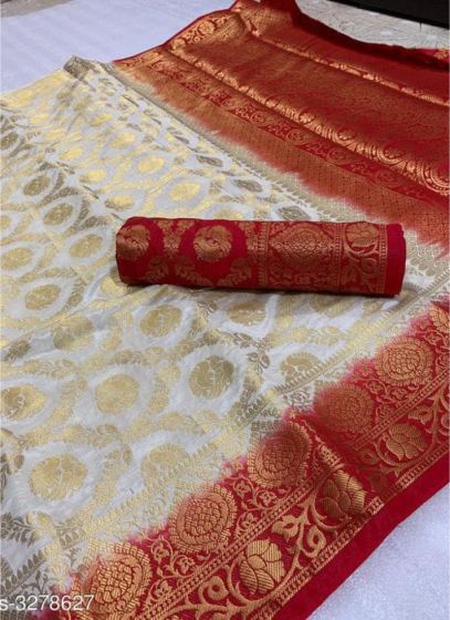 Impressive Off White Latest Design Balaton Saree