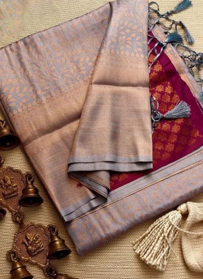 Latest Grey Soft Silk Kubera Pattu Saree