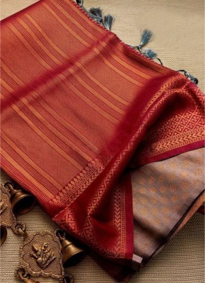 Latest Maroon Weaving Work Designer Kubera Pattu Saree