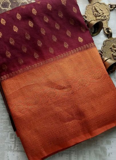 Maroon Soft Silk Traditional Kubera Pattu Saree