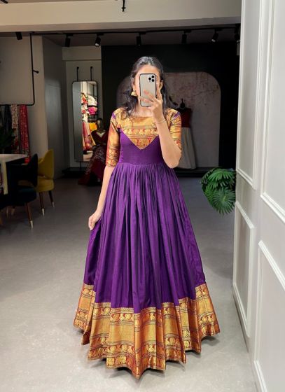 Newly Purple Lightweight Cotton Gown