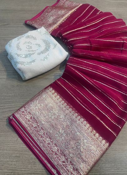 Stylish Weaving Saree In Wine