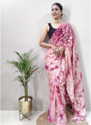 Amazing Ready To Wear Onion Saree For Women