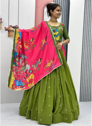 Green Readymade Navratri Lehenga Choli