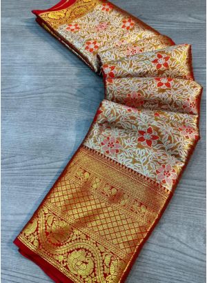 Mustard Super Hit Design Kanjiwaram Silk Saree