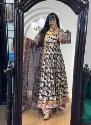 Newly Launched Kalamkari Printed 3 Style Gown