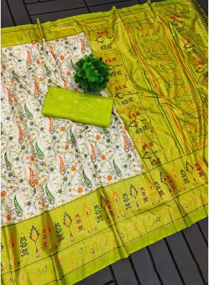 Traditional Pista Dola Silk Digital Print Saree