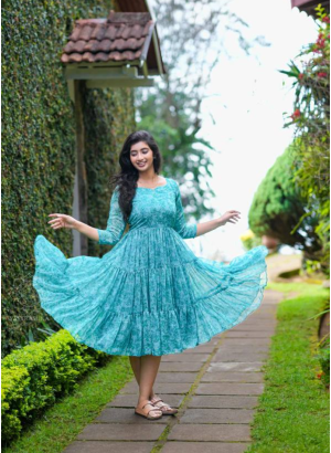 Trending Sky Blue Georgette Gown