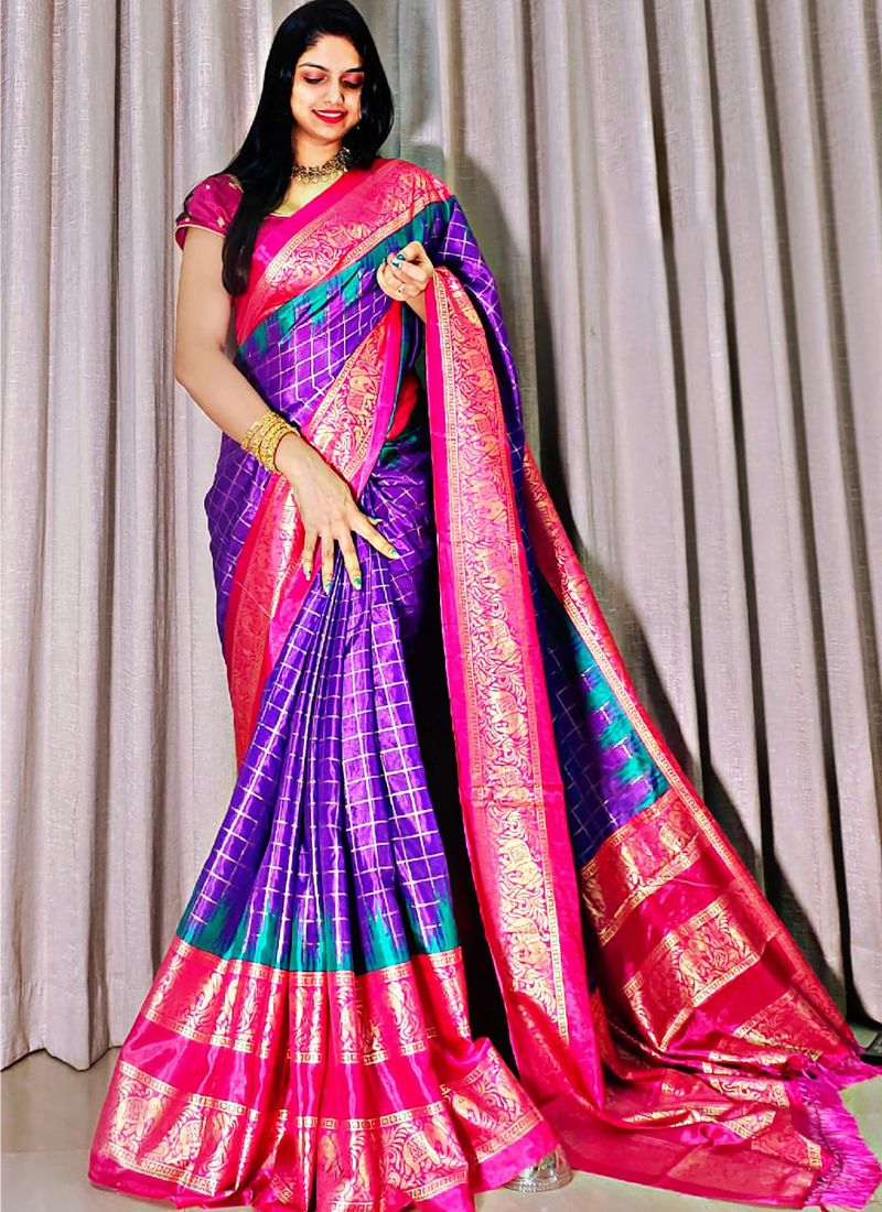 Buy Fancy Silver Brocade Saree | Brocade Sarees Online – Yaathi