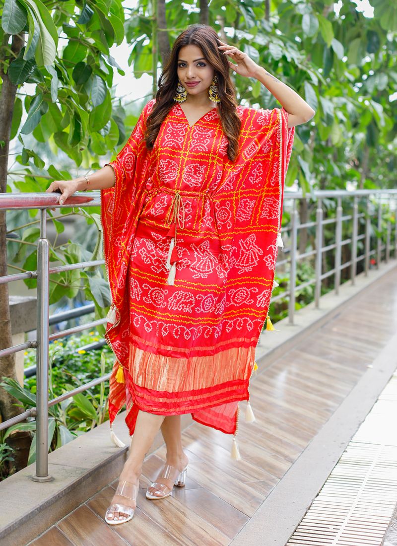 Silk Kaftan Dress | Silk Animal Print Dress | Ellectives