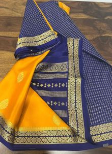 Amazing Yellow Broad Contrast Border Saree