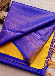 Attractive Blue Wedding Saree