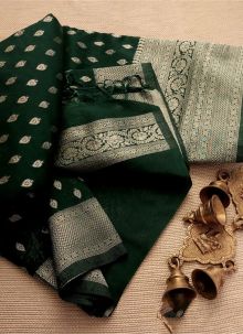 Attractive Green Soft Silk Kubera Pattu Saree