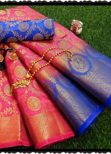 Beautiful Pink Latest Design Balaton Saree