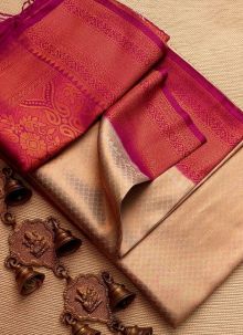 Beige Soft Silk Classy Saree