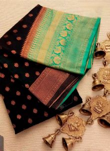 Captivating Black Soft Silk Traditional Kubera Pattu Saree