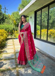 Captivating Pink Patola Silk Festival Wear Saree