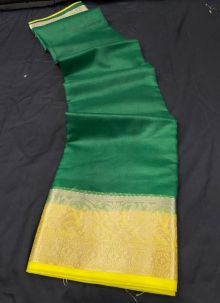 Charming Organza Silk Green Latest Border Saree