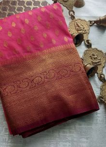 Charming Pink Soft Silk Traditional Kubera Pattu Saree