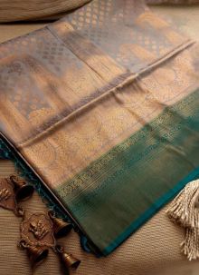 Elegant Grey Soft Silk Kubera Pattu Saree