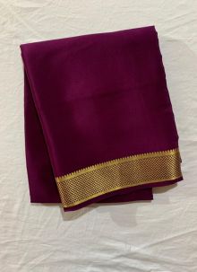 Festive Wear Maroon Plain Mysore Silk Trendy Saree