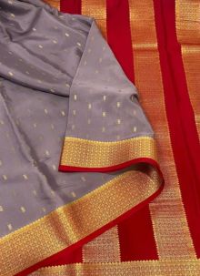 Grey Vogue Contrast Border Saree