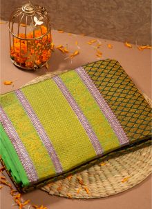 Kanchi Green Hand Woven Traditional Saree