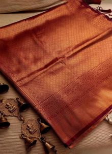 Maroon Soft Silk Elegant Saree