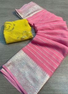 Pink Weaving Designer Saree