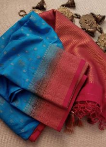 Traditional Wear Sky Blue Soft Silk Kubera Pattu Saree