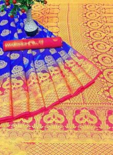 Trending Blue Soft Silk Paithani Saree