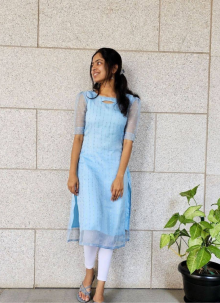 Trending Daily Wear Sky Blue Kurti