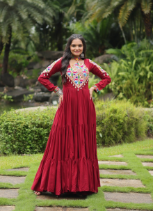 Trending Party Wear Maroon Gown