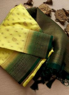 Wedding Wear Yellow Soft Silk Kubera Pattu Saree