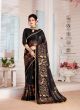 Amazing Black Designer Embroidered Work Wedding Wear Saree