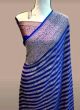 Amazing Party Wear Blue Georgette Zari Work Saree