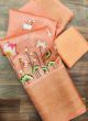 Amazing Salmon Pink Kalamkari Printed Designer Saree