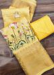 Amazing Yellow Kalamkari Printed Designer Saree