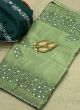 Attractive Green Chinon Saree