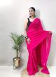 Beautiful Drape Style Pink Saree For Women