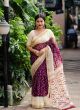 Beautiful Jacquard Ikkat Style Saree In Wine