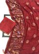 Brasso Maroon Indian Woman Festival Wear Designer Saree