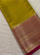 Captivating Mustard Yellow Contrast Border Saree