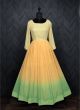 Designer Yellow Georgette Gown Party Wear