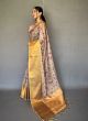 Digital Brown Kalamkari Cotton Linen Saree